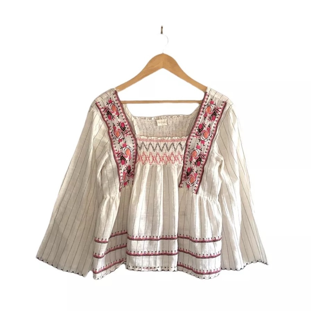Cream Embroidered Top